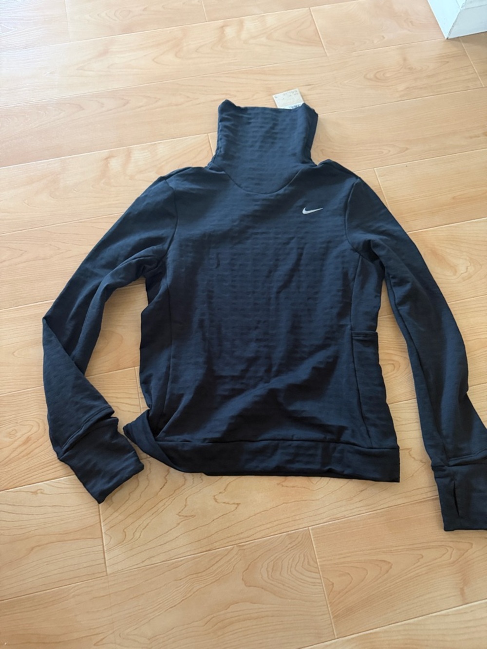 Nike Black High-Neck Pullover with Swoosh